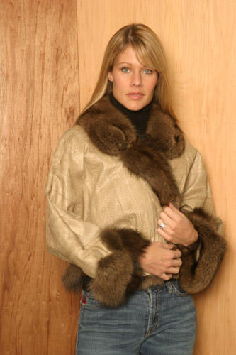 Showroom modeling of a luxury fur coat made by Yukon Fur